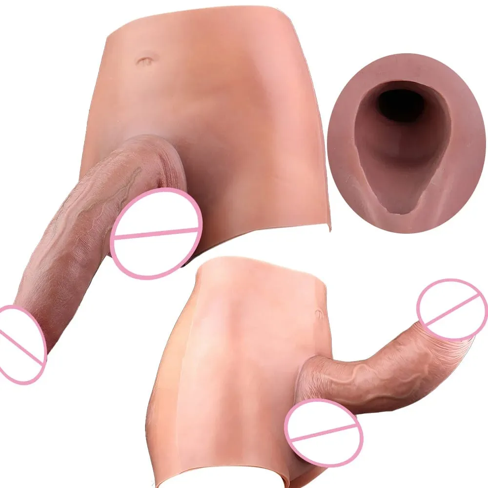 Flexible Skin-Like Huge Hollow Dildo Male Strap-On Lifelike Penis Extend Sleeve насадка на член Couples Sex Pleasure Toys — image 1