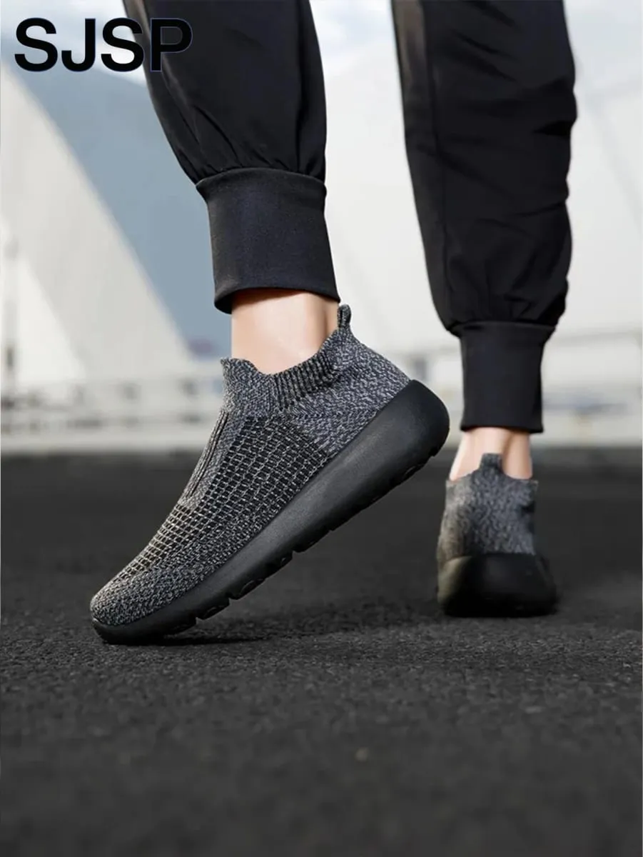 Men's Casual Sports Shoes Breathable Lightweight Sneakers Outdoor Mesh Black Running Shoes Sports Jogging Walking Shoes — image 1