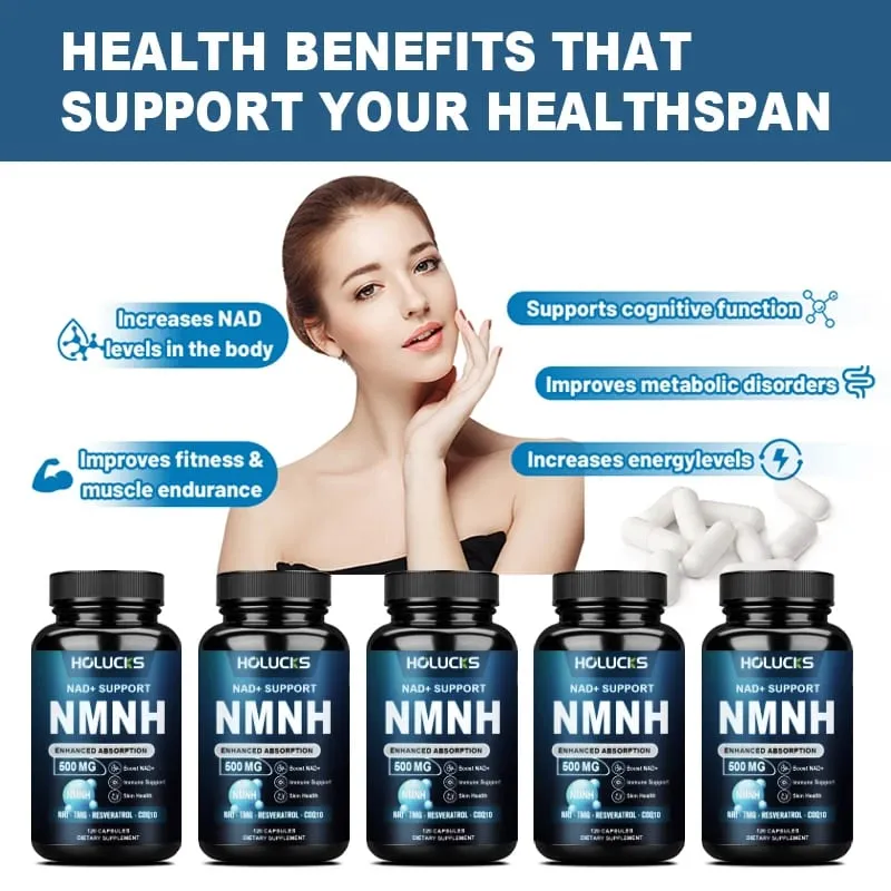 Premium 5-in-1 NMNH Supplement with Nicotinamide Riboside TMG Resveratrol C0Q10 Support Immunity Longevity & Vitality — image 5