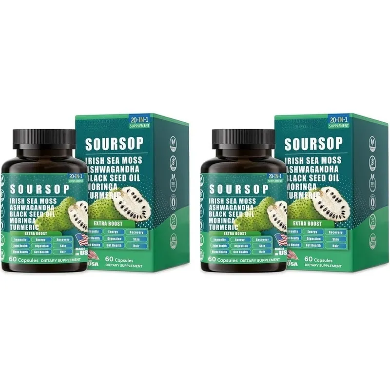 20‑IN‑1 Irish Sea Moss Capsules with Soursop Vitamin C & Vitamin D3 Immune Health & Digestive Support Plant‑Based 60 Capsules — image 8