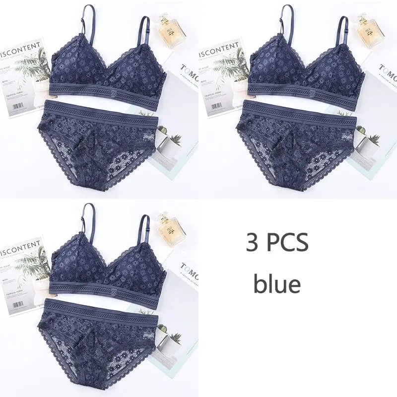 Σετ Σουτιέν 3 τεμαχίων Σέξι δαντέλα Beauty back κοστούμι Εσώρουχα Συγκεντρώστε απρόσκοπτη γυναικεία εσώρουχα Εσώρουχα Άνετα εσώρουχα — image 13