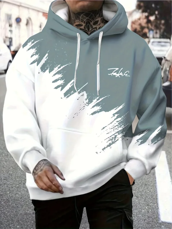 Fashion Gradient Print Men's Hoodies Funny 3D Letter Pattern Oversized Sweatshirts Autumn and Winter Casual Pullover Men Clothes — image 5