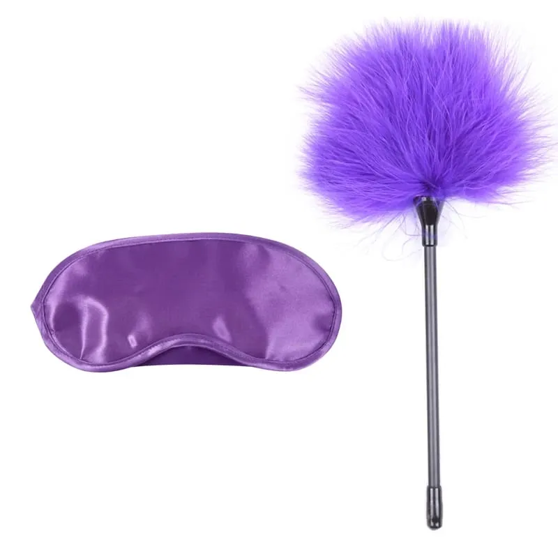 Sex Toys For Women Bdsm Set Sexy Leather Plush Sex Toys Bondage Kit Handcuffs Feather Blindfold Fetish Flirt Goods For Adults — image 13
