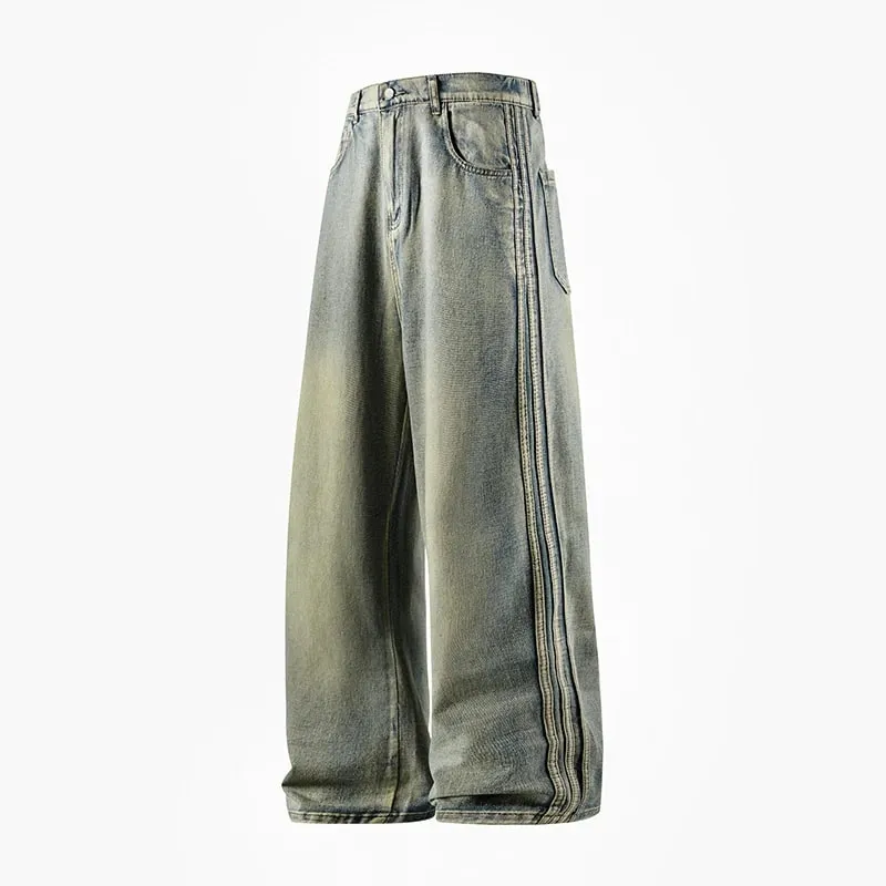 Man Pants Jeans Baggy Jeans Loose Fit Straight Leg High Street Casual Trousers For Men Spring Autumn Trendy Wide Leg — image 9