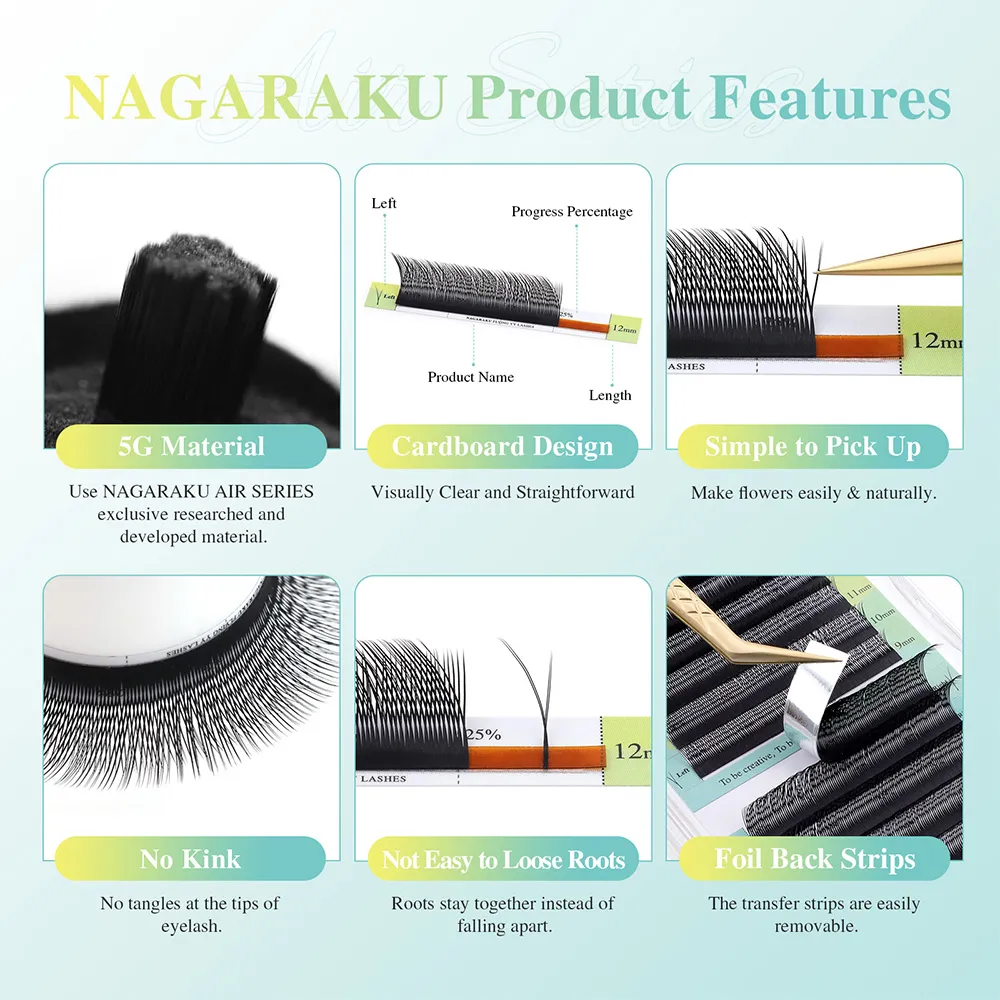 บิน YY Fox Eye Lashes Y รูปร่างขนตานุ่มธรรมชาติ Premade ปริมาณแฟน Bundle ขนตาแต่งหน้า — image 5