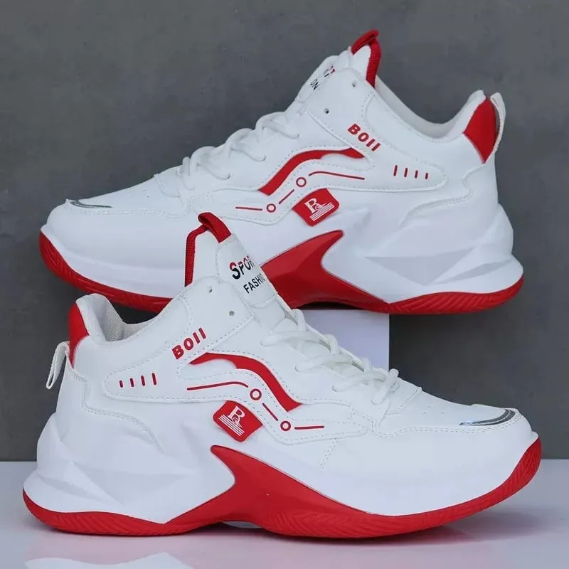 Fashionable High Top Men's Shoes Outdoor Basketball Running Sneakers for Men Anti-slip Breathable Comfort Platform Shoes for Men