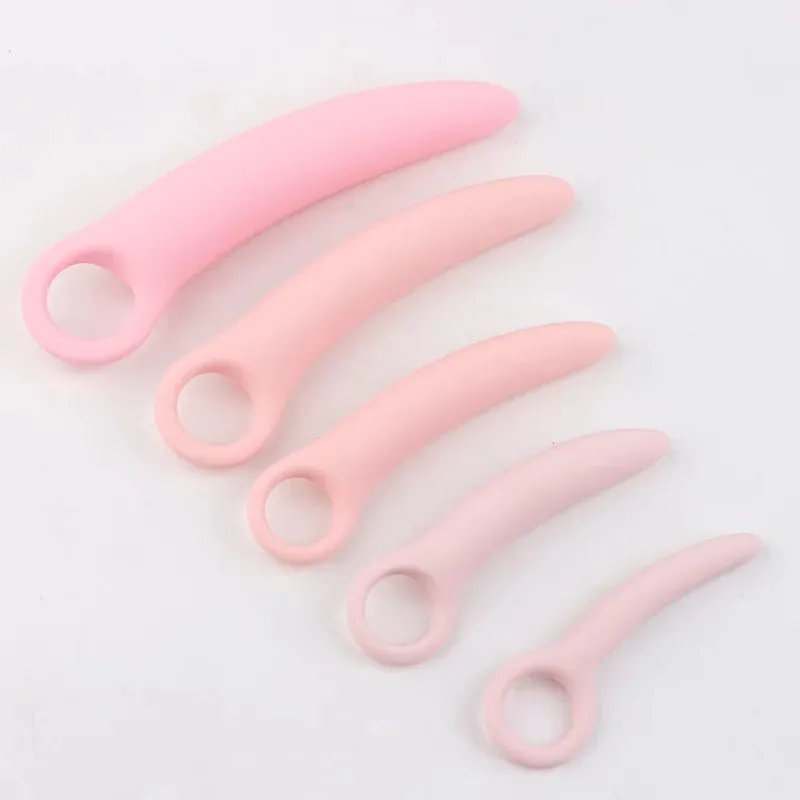 1 Set 5pcs Silikon Lembut Cincin Tarik Gading Kecil Faraj Dilator Set Vaginismus Dubur Plug mainan Dilator Faraj Produk Seks Dubur — image 2