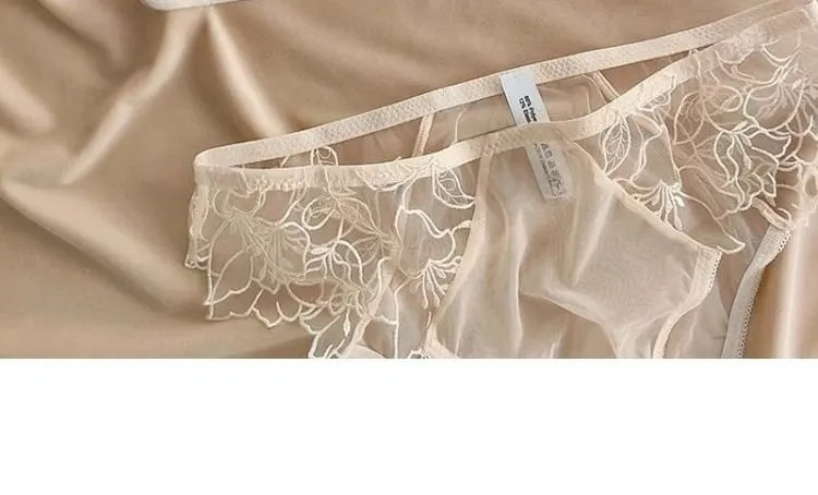Sexy French Lace Bralette & Underwear Set Lightweight Wireless Triangle Cup Bra for Women Pure Elegant Small Boobs S-XL MOYISU — image 13