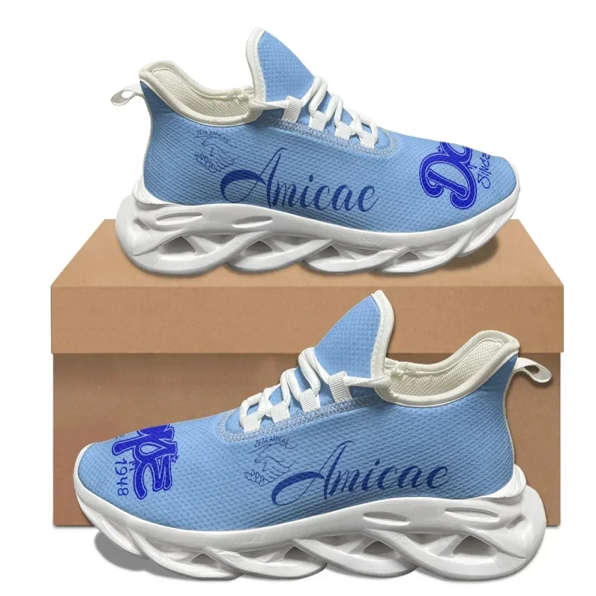Zeta Amicae New Trend 3D Print Casual Mesh Sneakers for Women Lightweight Lace up Shoes Friends of Zeta Platform Shoes Female — image 9