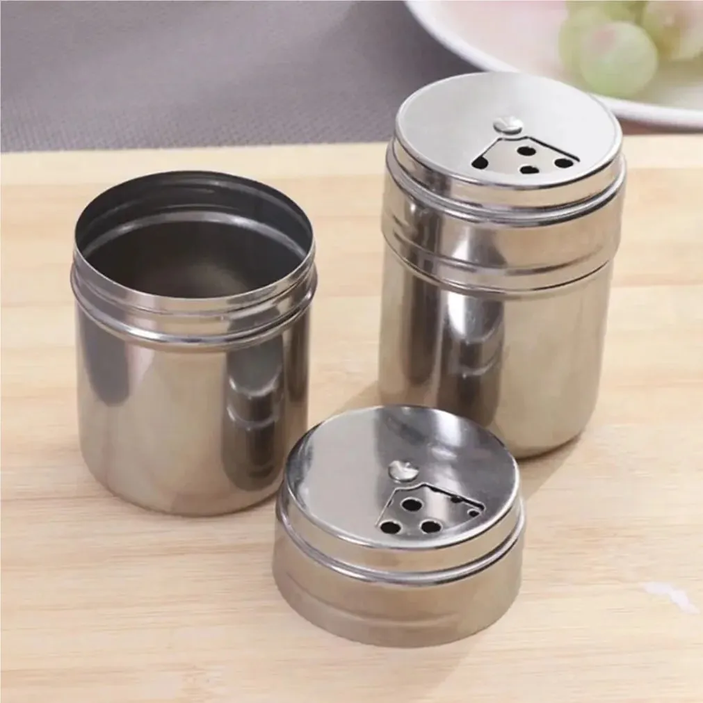 Multi-purpose Stainless Steel Seasoning Jar Salt Sugar Bottle Rotating Cover Spice Pepper Shaker Spice Jar Kitchen Gadgets — image 2