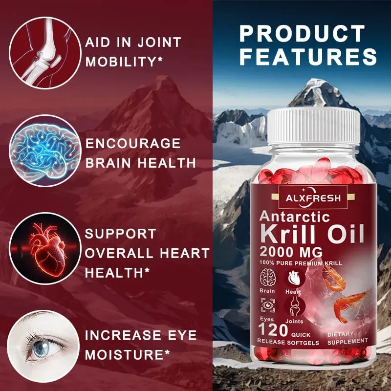 Krill Oil Capsules Improve Cholesterol Mood Antidepressant Effects Cardiovascular Protection Brain Cognitive Anti-inflammatory