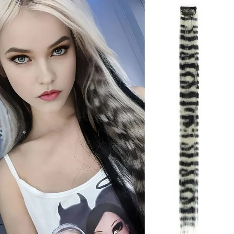 Rainbow Colored Feather Clip In Hair Extensions 18inch Synthetic Hair Piece Y2K Fashion For Women Girls Cosplay Party Halloween