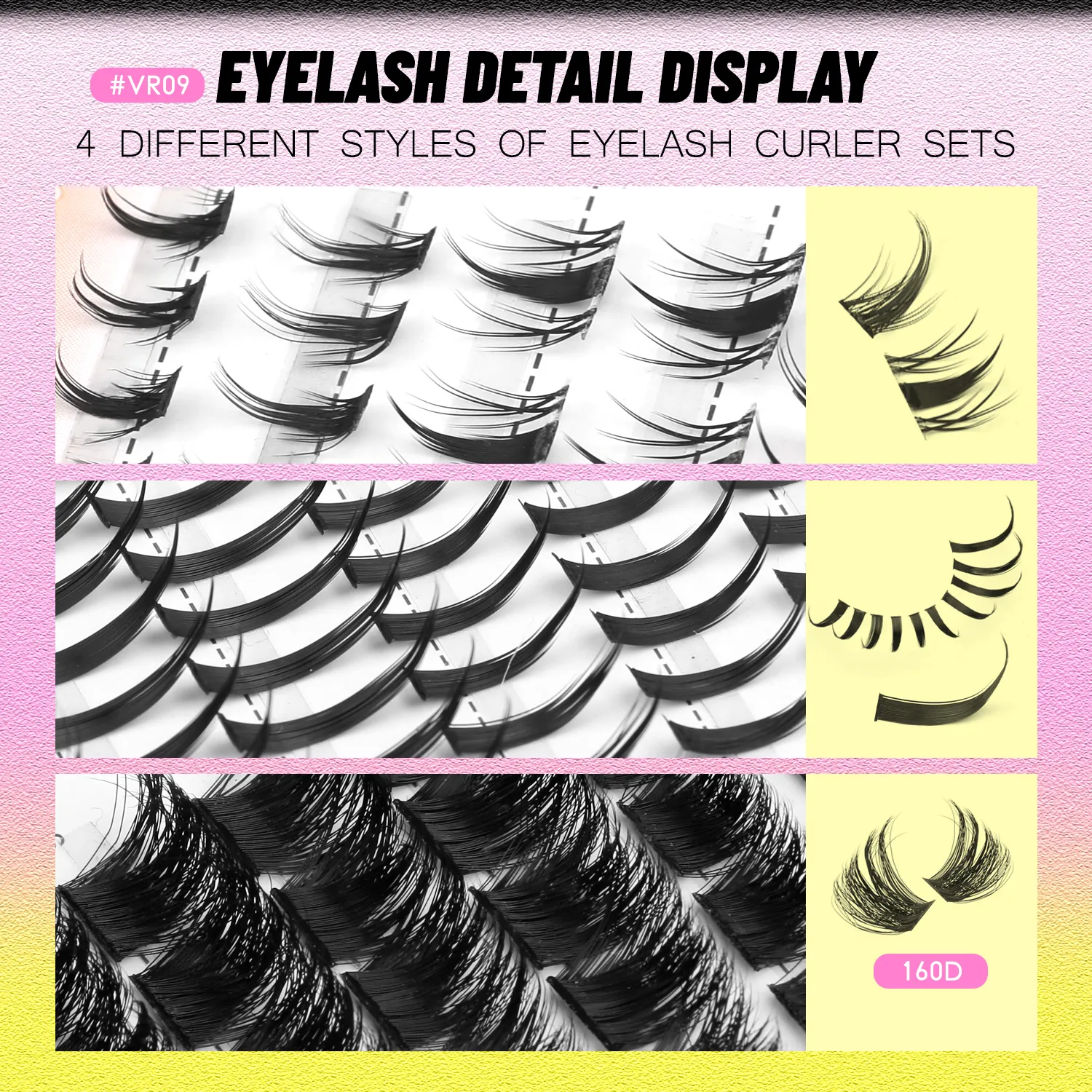 4-in-1 208pcs Lash Clusters 1style Manga Lash+2 style Spiky Botoom Lash+1 style Cat Eye Eyelashes DIY Clusters Lashes — image 6