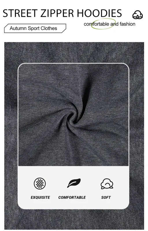 M-3XL 남성 맞춤형 맞춤형 DIY 인쇄 캐주얼 패션 지퍼 업 후드 루즈 청소년 코트 기본 캠퍼스 스포츠웨어 스트리트 포켓 탑 — image 9
