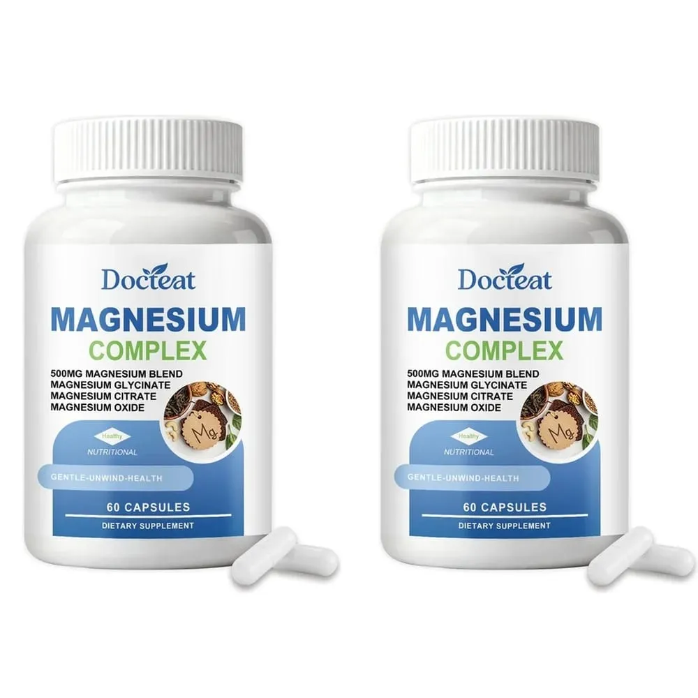 Docteat Magnesium Complex Capsules 500mg L-Theanine Taurine Supports Nerve Health Energy Metabolism Muscle Relaxation 60 Caps — image 8