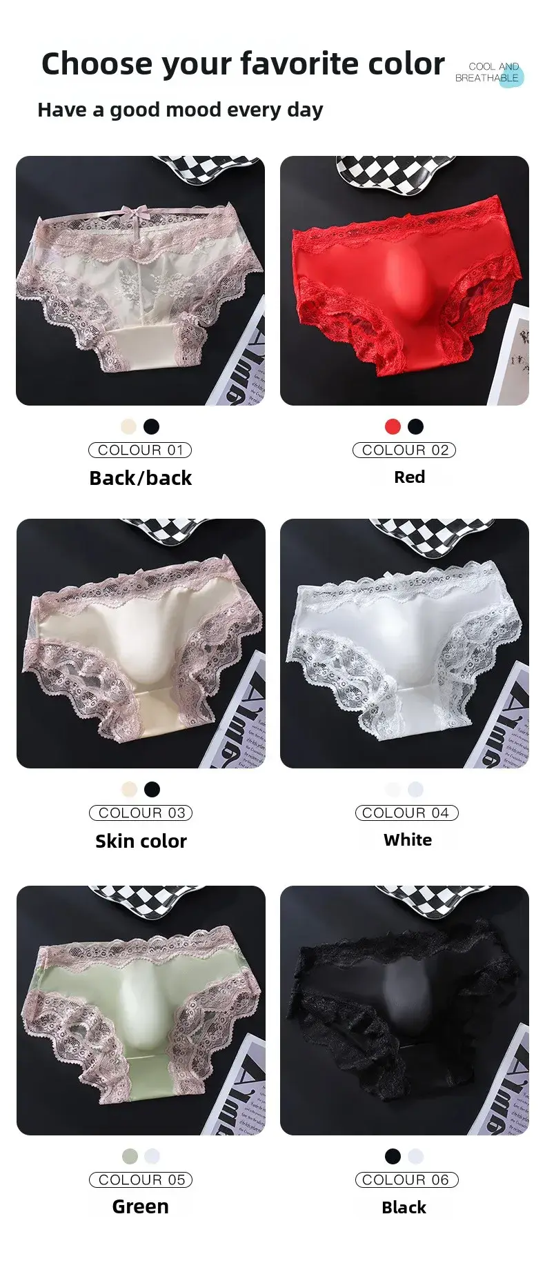 3 Pack Male Full Lace Side Briefs Ice Silk Satin 3D Molded Pouch Mid Rise Soft Smooth Men Underpants — image 7