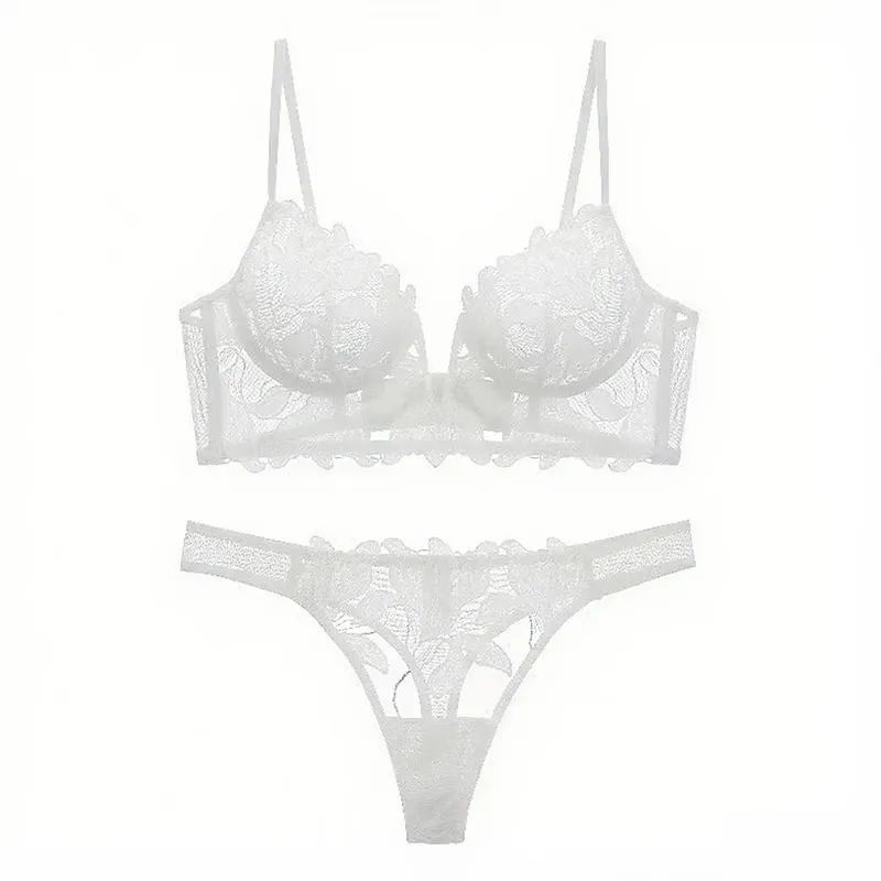 Women Lace Lingerie Set Elegant Sexy Bra Set See Through Underwear Ventilate Ladies Bra and Panty Set — image 17