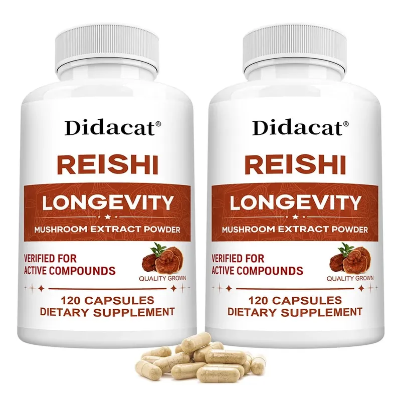 Reishi Extract Mushroom Supplements - Helps Boost The Immune System Supports Heart Health and Improved Sleep and Relaxation