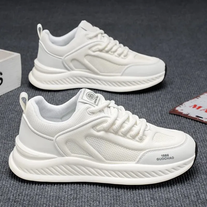 Spring Summer Men Sneakers Breathable Mesh Casual Shoes Platform Chunky Dad Footwear Lace Up Male Walking Running Shoes — image 6