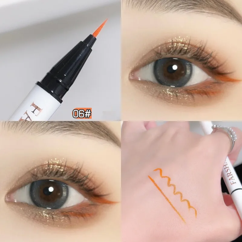 12 barev Vodotěsné pero na oční linky Ultra-Fine Tip Tekuté oční linky Dlouhotrvající oční linky Rychleschnoucí barevné líčení pro Cosplay — image 13