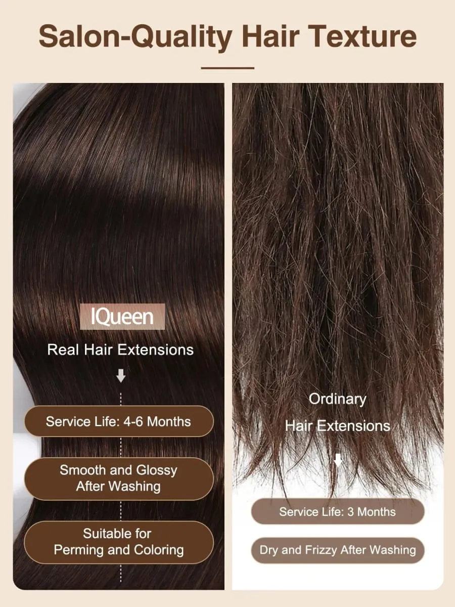 Invisible Tape In Hair Extensions 100% Human Hair #4 Chocolate Brown Straight Tape In Human Hair Extensions 20pcs 50g For Women — image 4