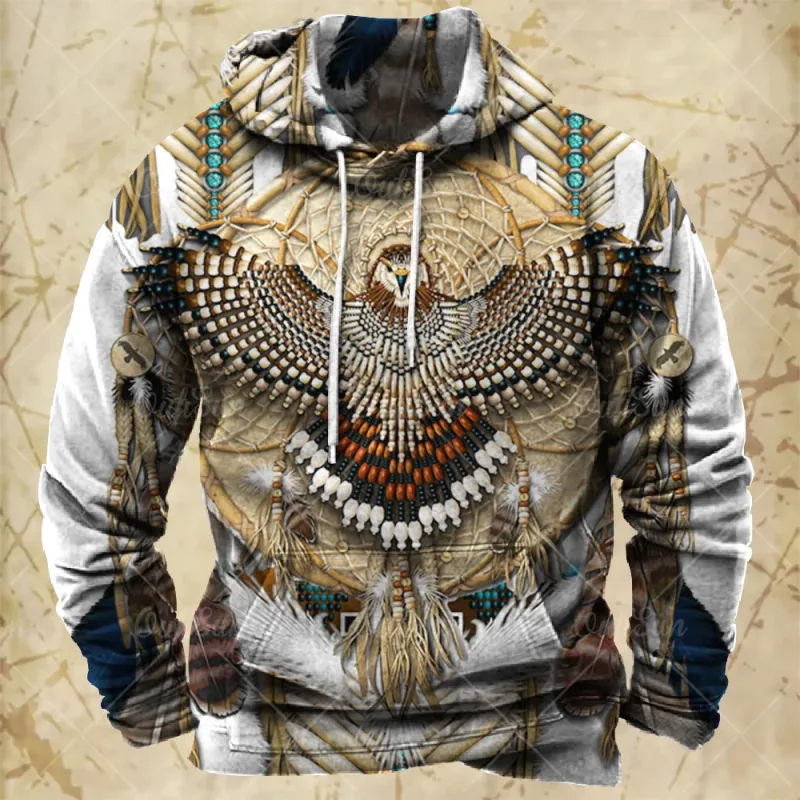 Vintage Hoodie For Men Harajuku 3D Print Autumn Long Sleeve Sweatshirts Oversized Y2k Clothing Men's Hoodies Fashion Streetwear