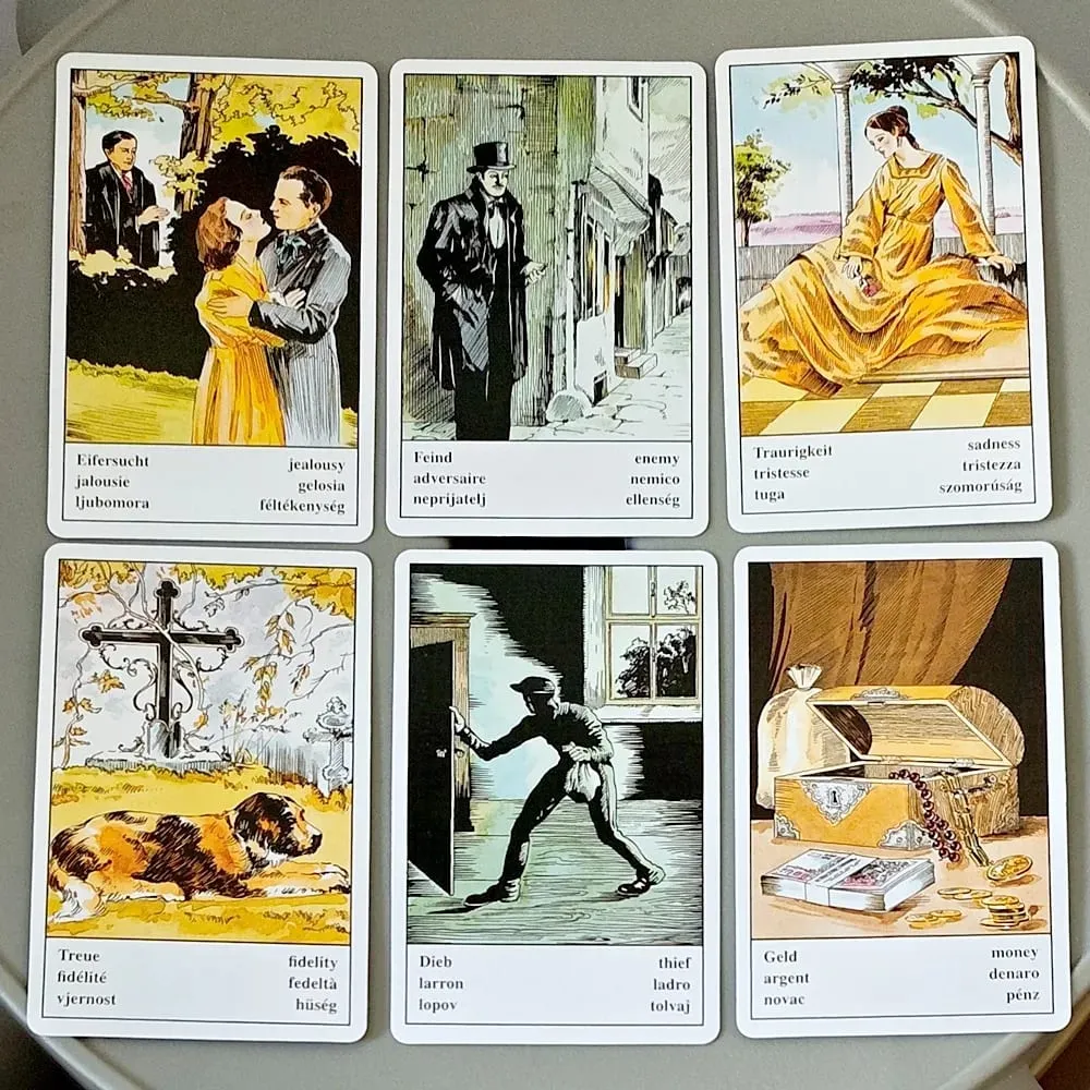 36 Pcs Classic Oracle Cards Vintage Traditional Gypsy Cards with Multilingual Meanings & Zodiac Constellation Backs — image 3