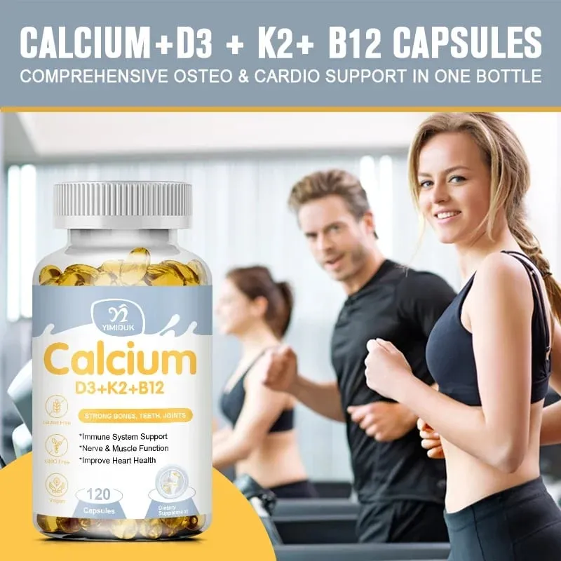Premium Calcium D3 K2 B12 Capsules Supports Bones & Teeth Calcium Absorption Nerve Health Muscle Function & Vitality — image 3