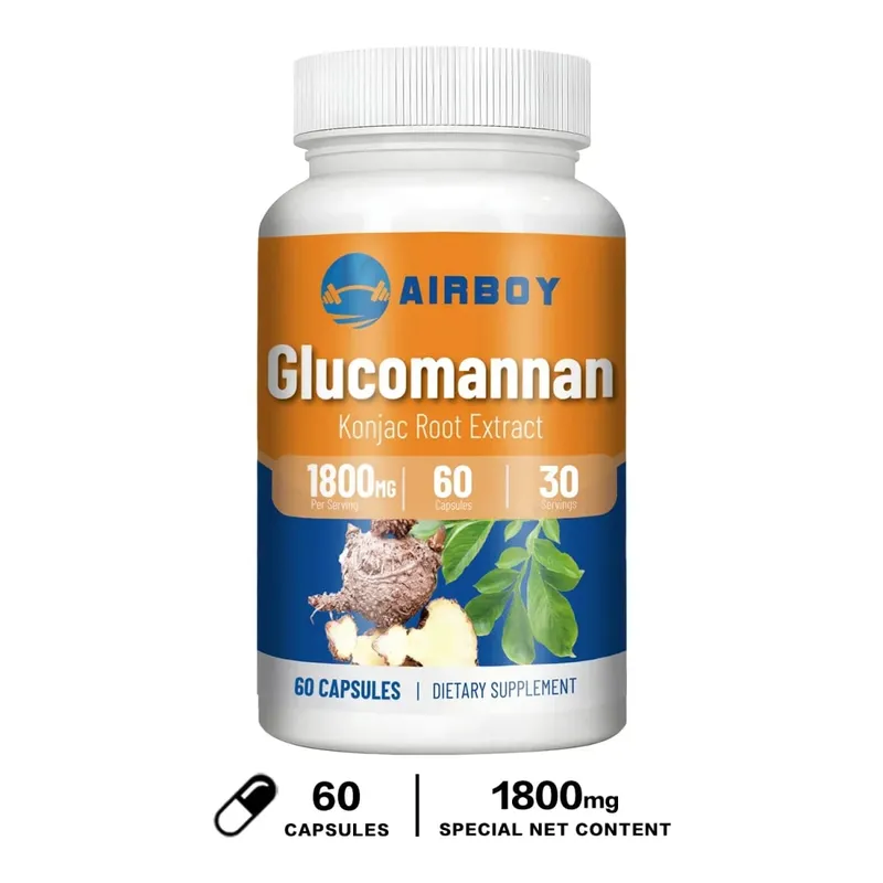 Glucomannan 1800mg - Promotes Energy Production Increases Satiety Appetite Suppressant Supplement