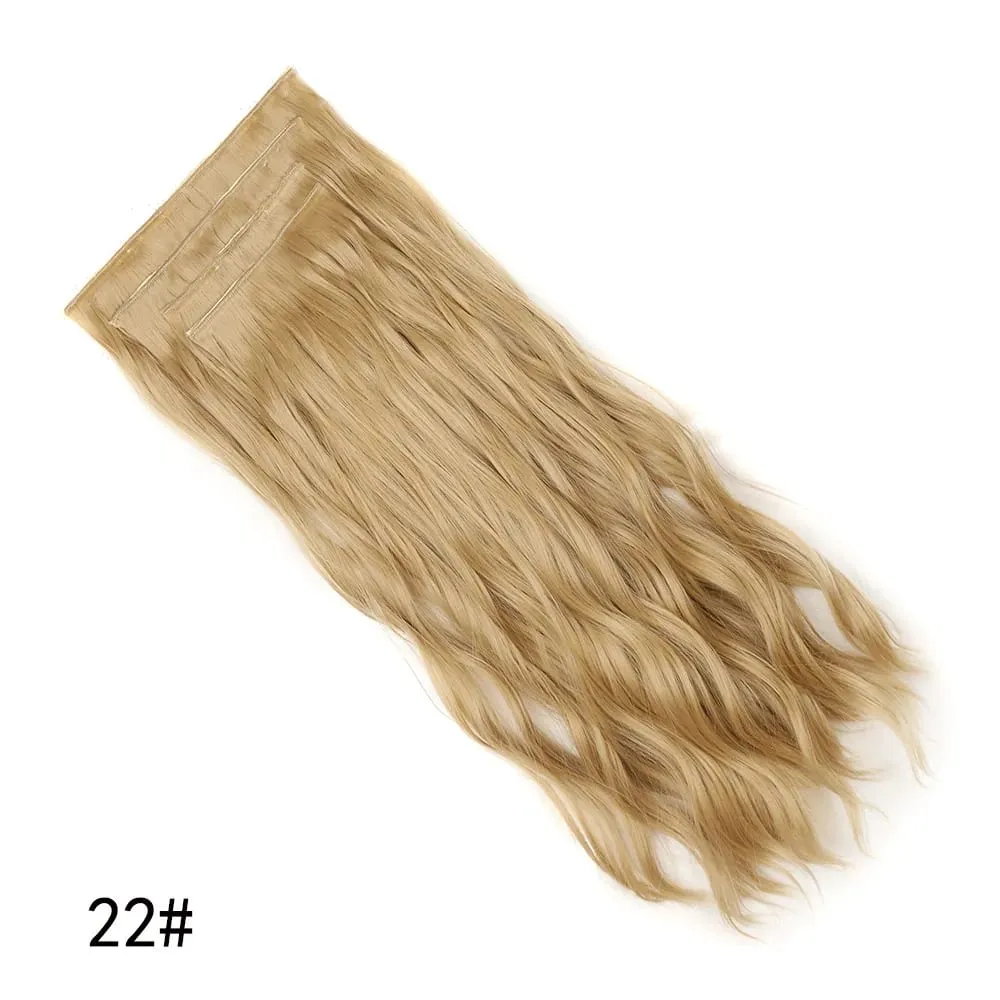 4 Pcs 22 Inch Clip in Hair Extensions Long Synthetic Wavy Curly Hairpieces Layered Soft Invisible Clip Ins Extensions for Women — image 14