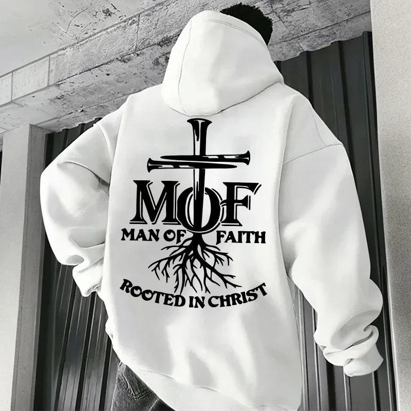 2025 Hot Sale Men's Hoodie Man of Faith Jesus Print Hooded Sweatshirts Autumn Winter Daily Casual Sporty Fashion Hoody Outerwear — image 17