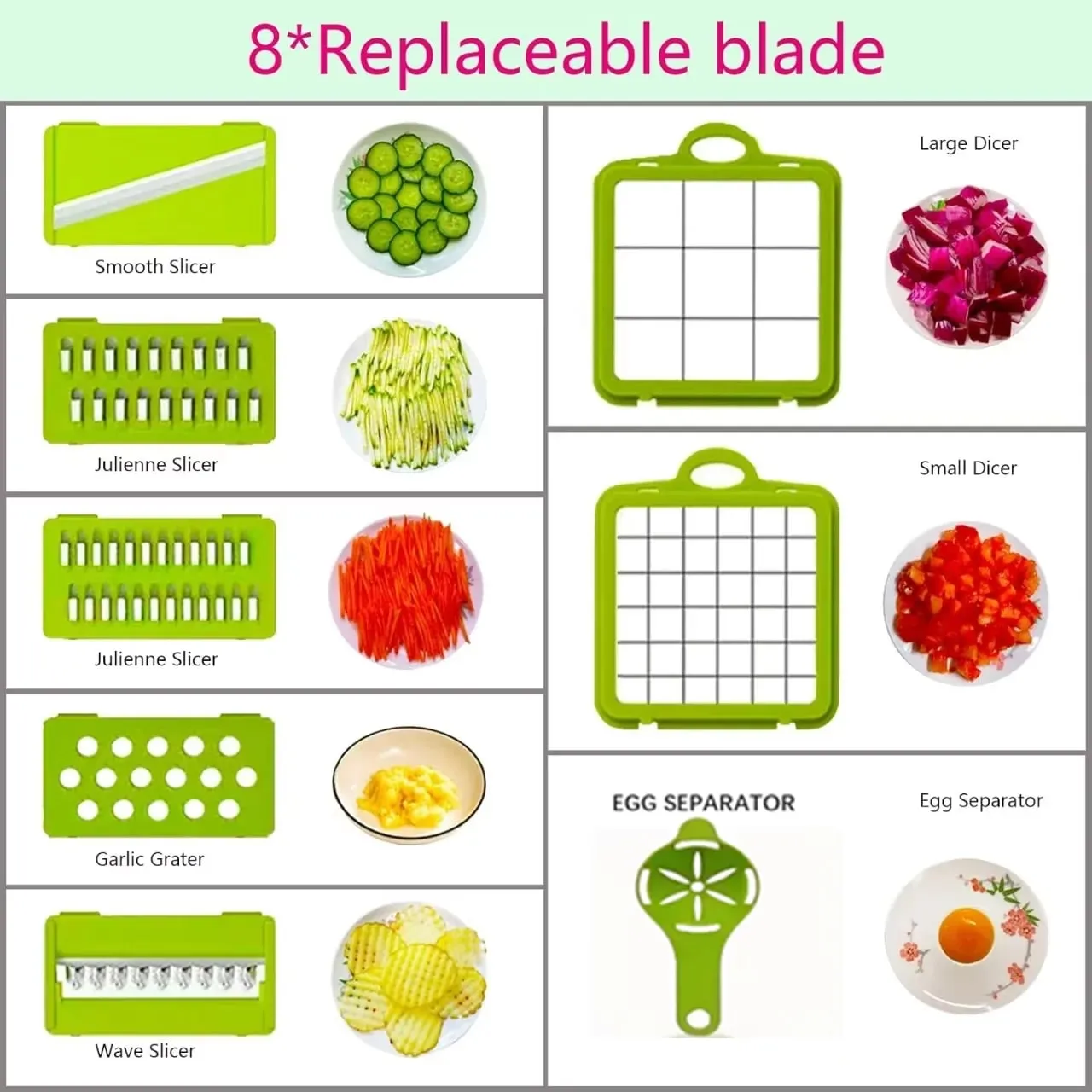 14Set Of Multifunctional Grater Potato Shredded Vegetables Dicing Handy Gadget Slicer Kitchen For Home Lazy Shredding