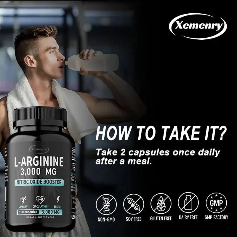 L-Arginine 3000mg - Men's Strength and Endurance Supplement To Improve Sexual Performance and Support Reproductive Health — image 5