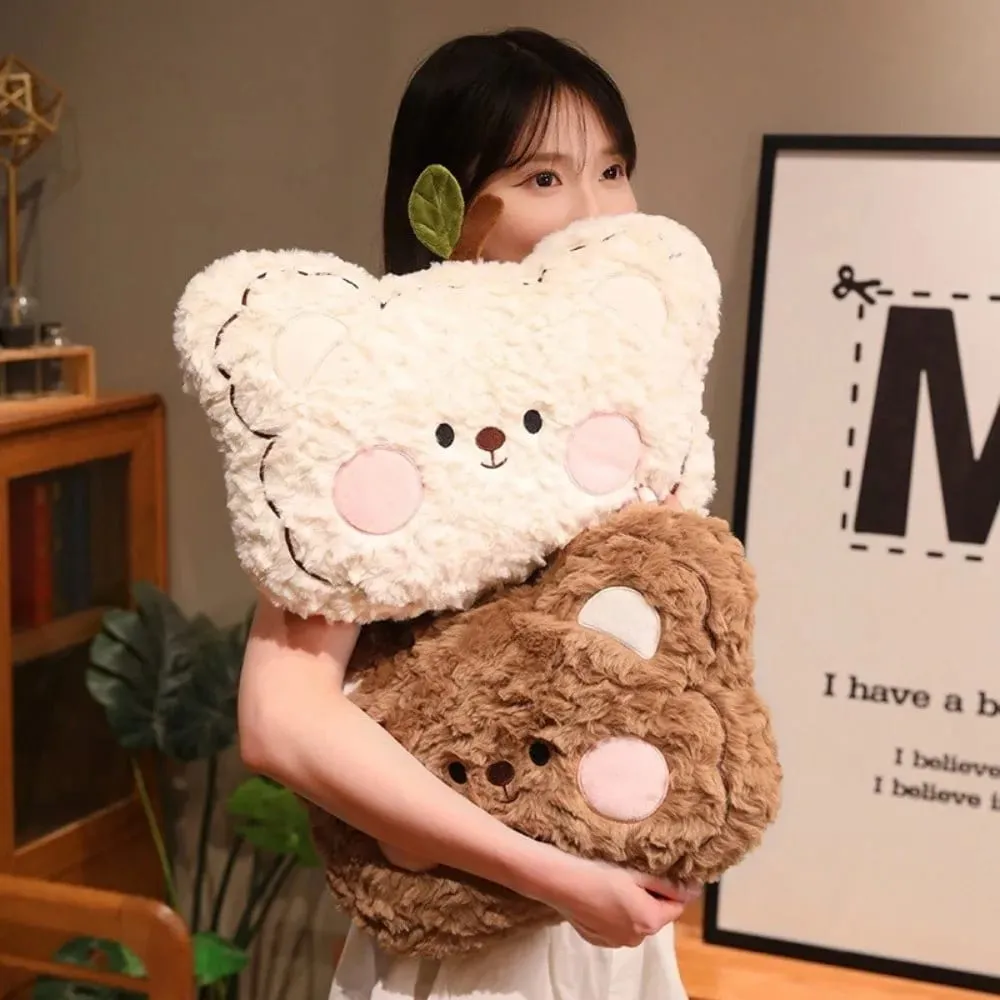 Assento companheiro macio encaracolado fluff urso travesseiro blush bochecha bonito sofá almofada adorável animal recheado travesseiro decoração de casa — image 3