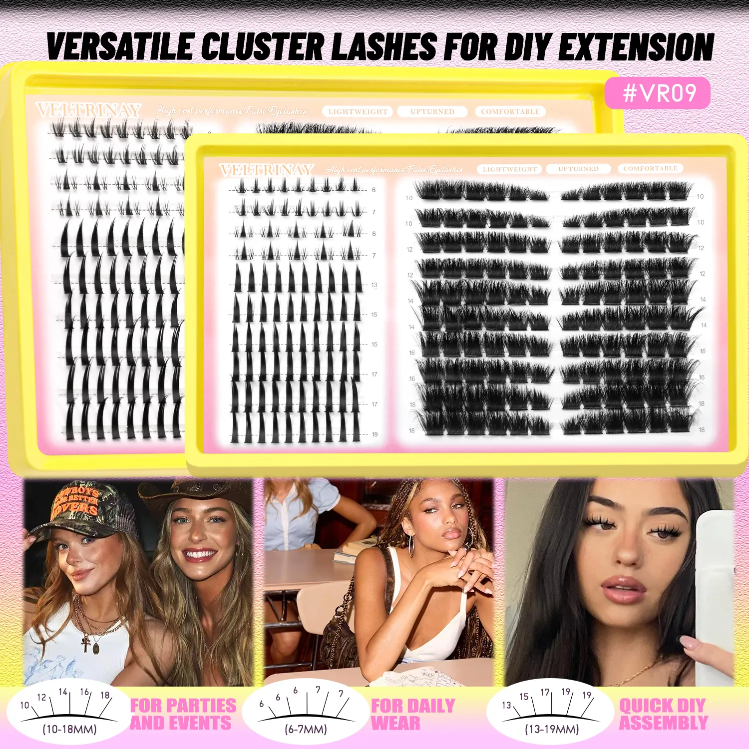 4-in-1 208pcs Lash Clusters 1style Manga Lash+2 style Spiky Botoom Lash+1 style Cat Eye Eyelashes DIY Clusters Lashes — image 7