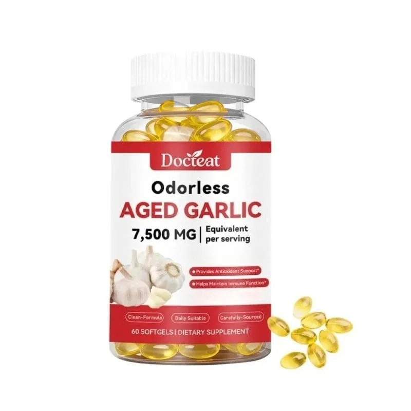 Výtažek z vyzrálého česneku bez zápachu 7500 mg 60 tobolek Ajo Envejecido Antioxidant a podpora imunity Denní česnekové tobolky