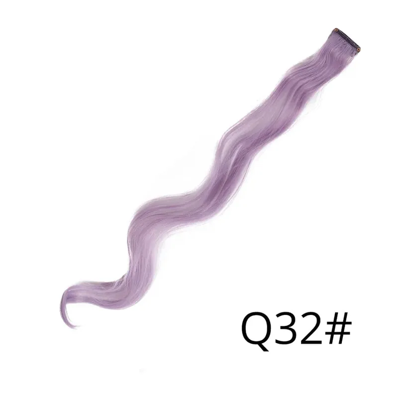 Leeons pince en une pièce Extensions de cheveux droite Ombre violet bleu rose Extension cheveux femmes synthétique faux faux cheveux — image 32