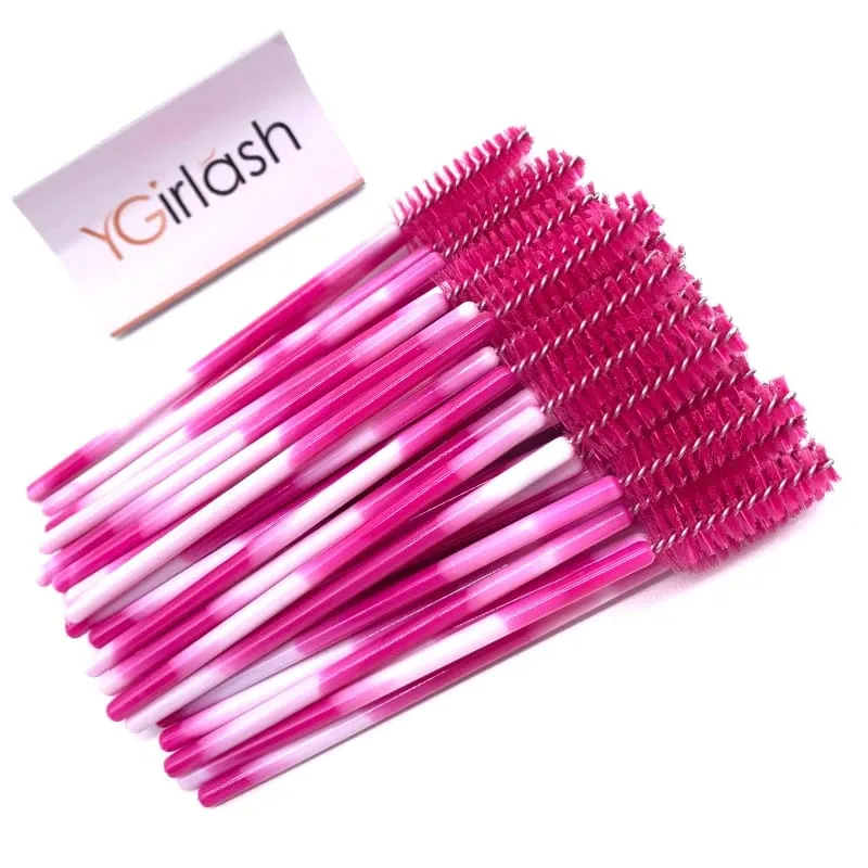 YGirlash 50ks Lash Swans Crystal Aplikátor řas Jednorázové diamantové držadlo Nylonové kartáčky na řasenky Kosmetické nástroje — image 11