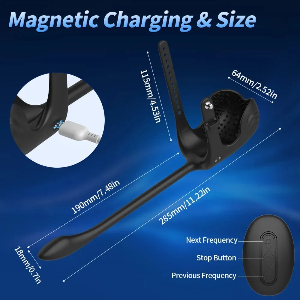 3 In 1 Prostate Massager Vibrating Dildo Anal Plug Vibrator Testicle Cock Ring Butt Plug Stimulator Sex Toys for Men Couple