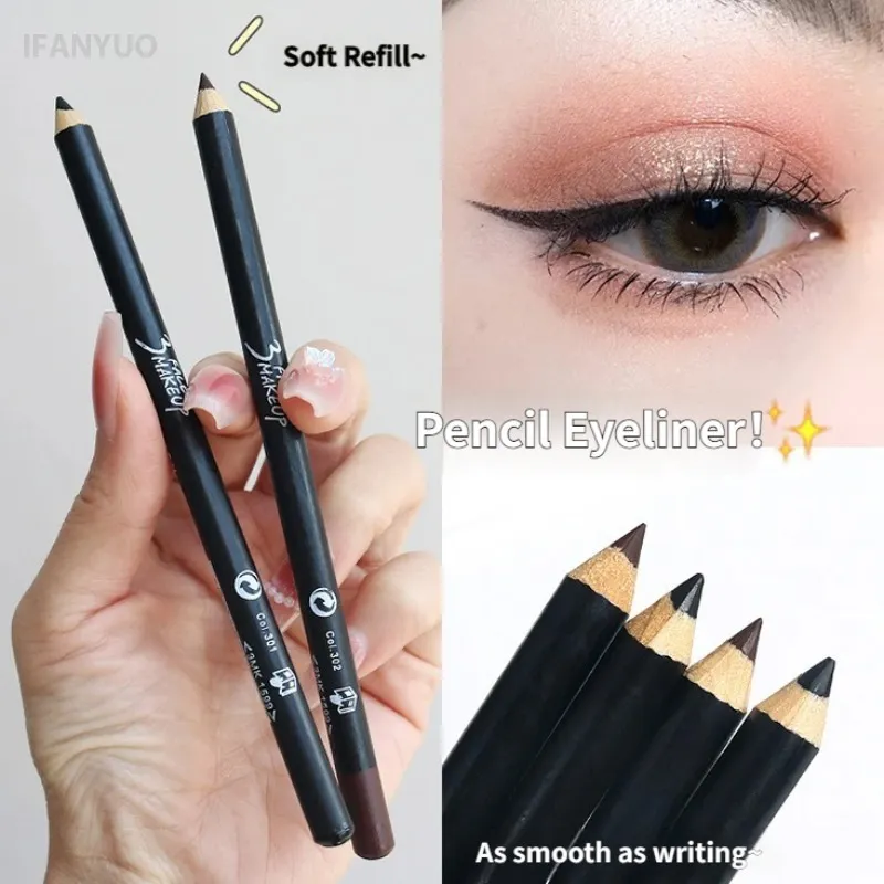 1/12pc à prova dwaterproof água preto marrom lápis de olho-prova de manchas de longa duração iniciante-amigável suave alta pigmentação punk maquiagem dos olhos — image 5