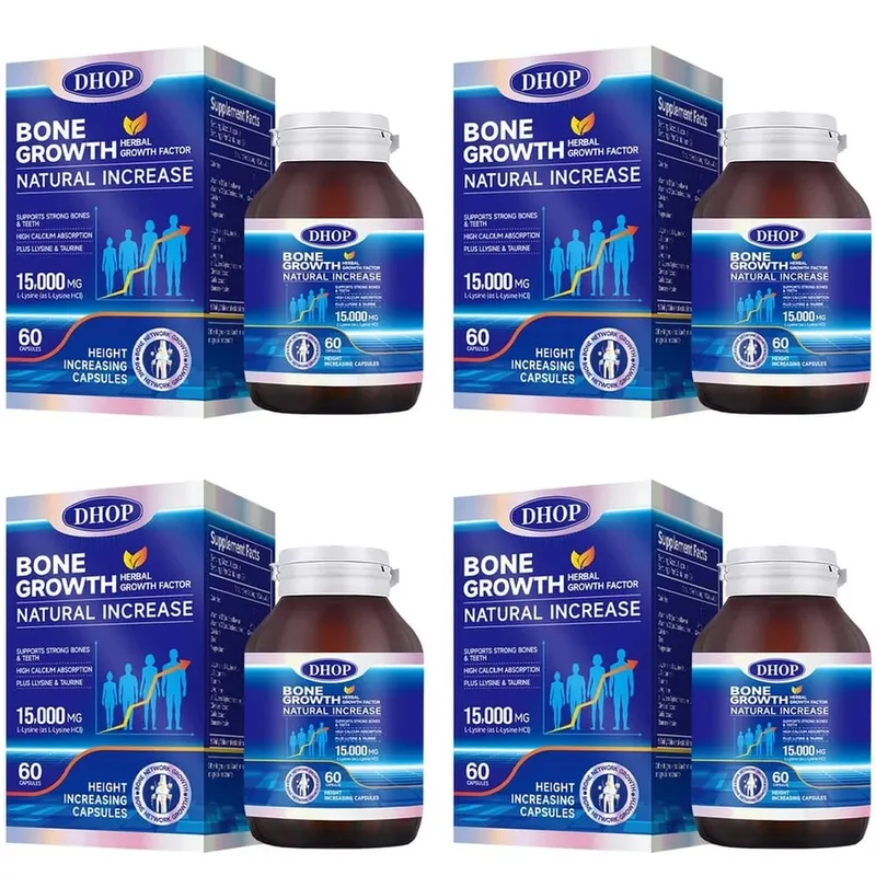 Bentillväxt naturligt ökande kapslar med L-Lysin Vitamin D3 Kalcium & Zink; Stöder starka ben och tänder 60 kapslar — image 10