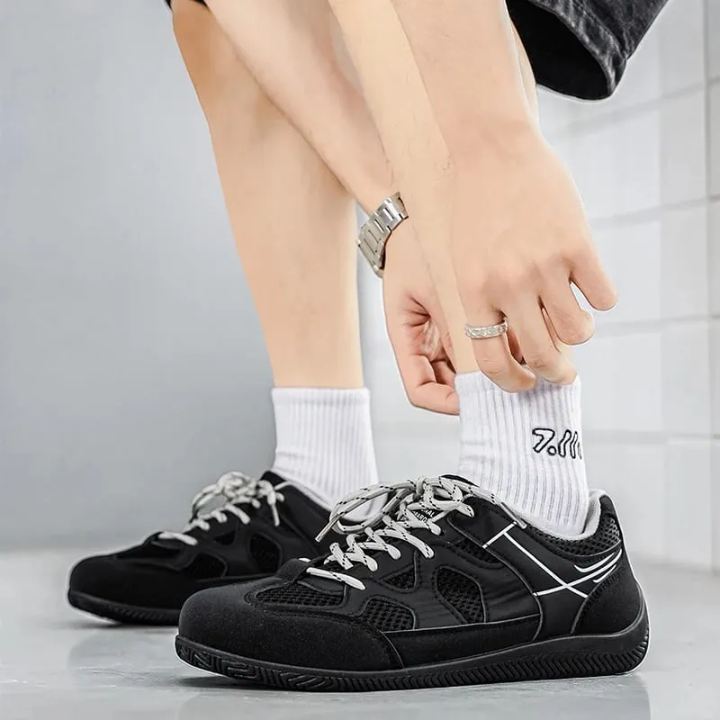 New Sneakers for Men's Outdoor Fabric Footwear Fashion New Man Breathable Anti Slip Mesh Walking Flat Sole Tennis Athletic Shoes — image 5