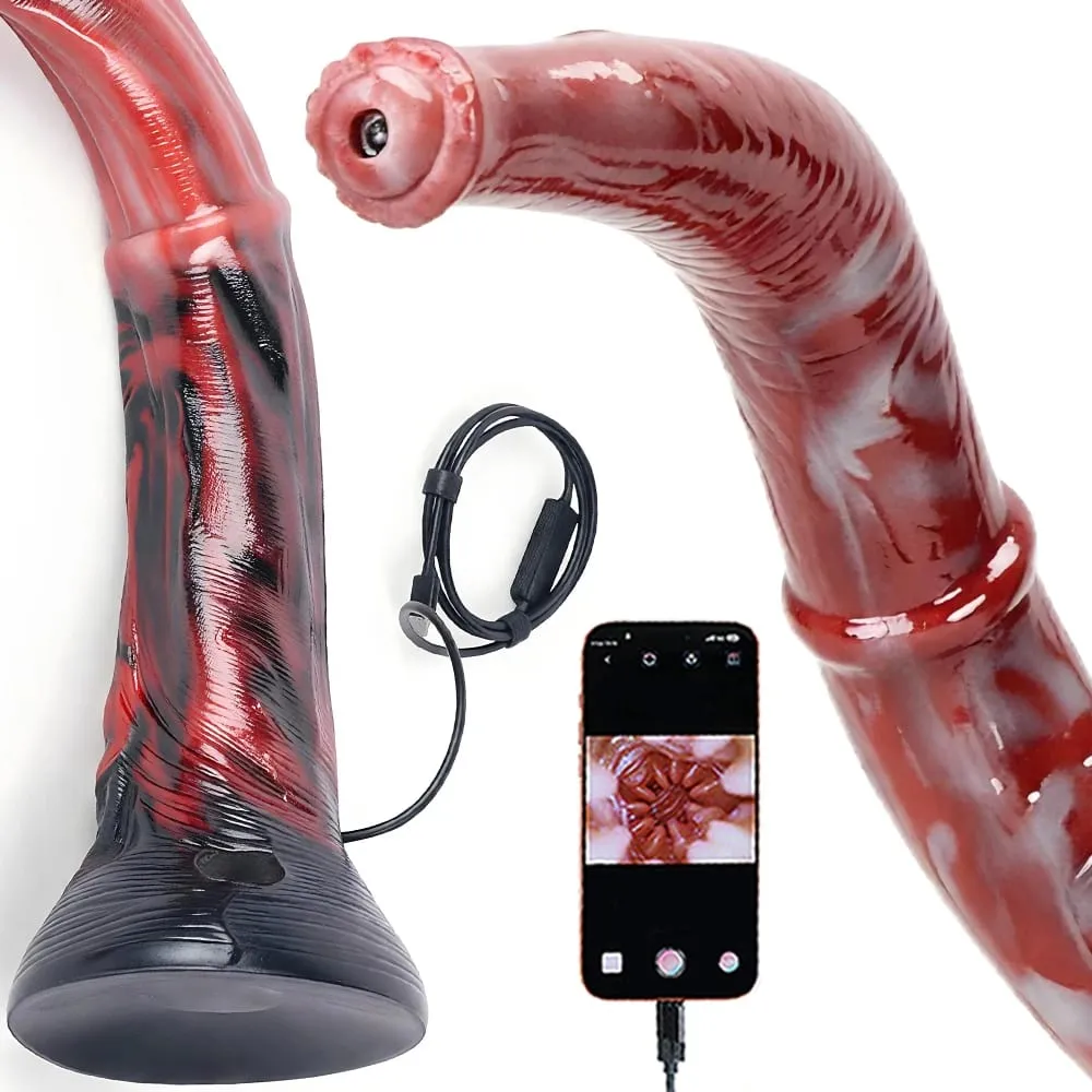 31inch Long Horse Dildo Anal Speculum Sex Toys Real-time Viewing Camera Giant Silicone Butt Plug with Strong Suction Cup — image 1