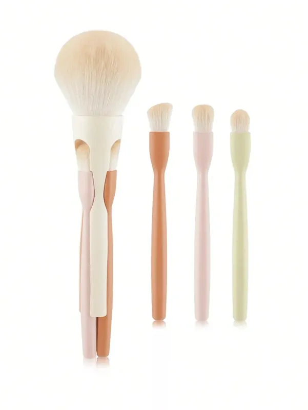 4-Piece Makeup Brush Set Featuring Professional-Grade Brushes Made from High-Quality Synthetic Fibers for a Luxurious Feel.