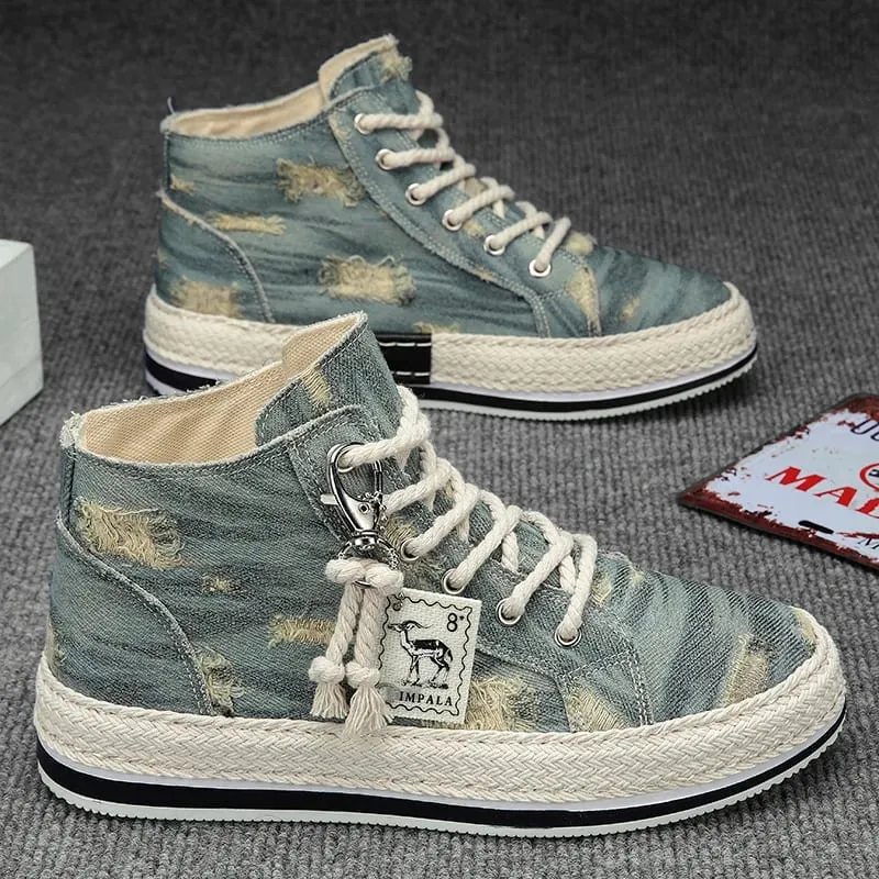 Men's Lightweight High-Top Canvas Sneakers Outdoor Casual Sports Shoes for Men — image 2