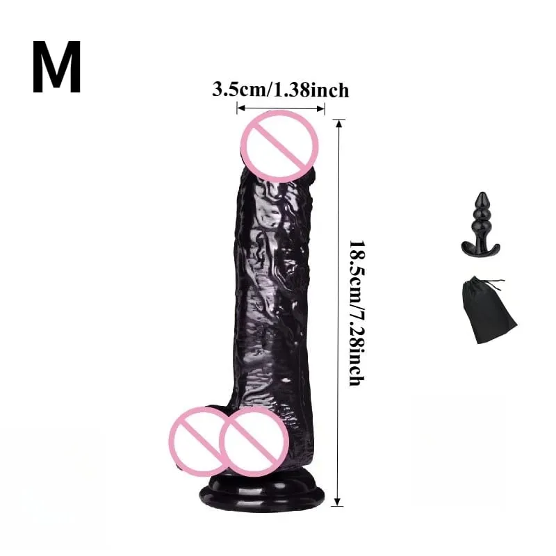 Impermeabile Realistico Nero Dildo Masturbatori Anal Gay Morbido Clitoride Massaggiatore Vaginale Pene Ventosa Cazzo Giocattoli Del Sesso per Le Donne — image 9