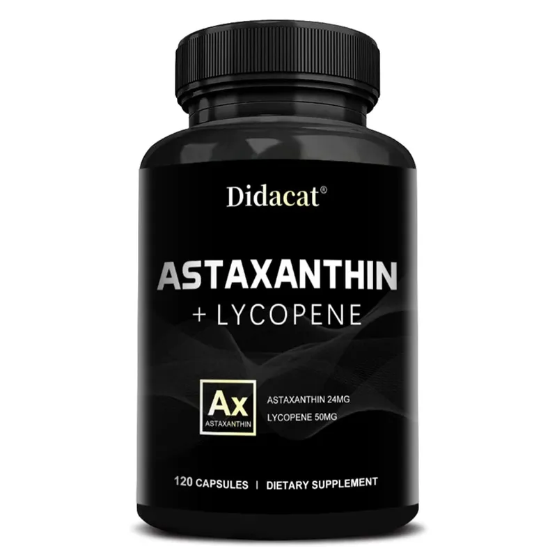 Icelandic Astaxanthin 24mg + Lycopene 50mg Heart Brain Joint Immune Antioxidant Dietary Supplement - 120 Capsules