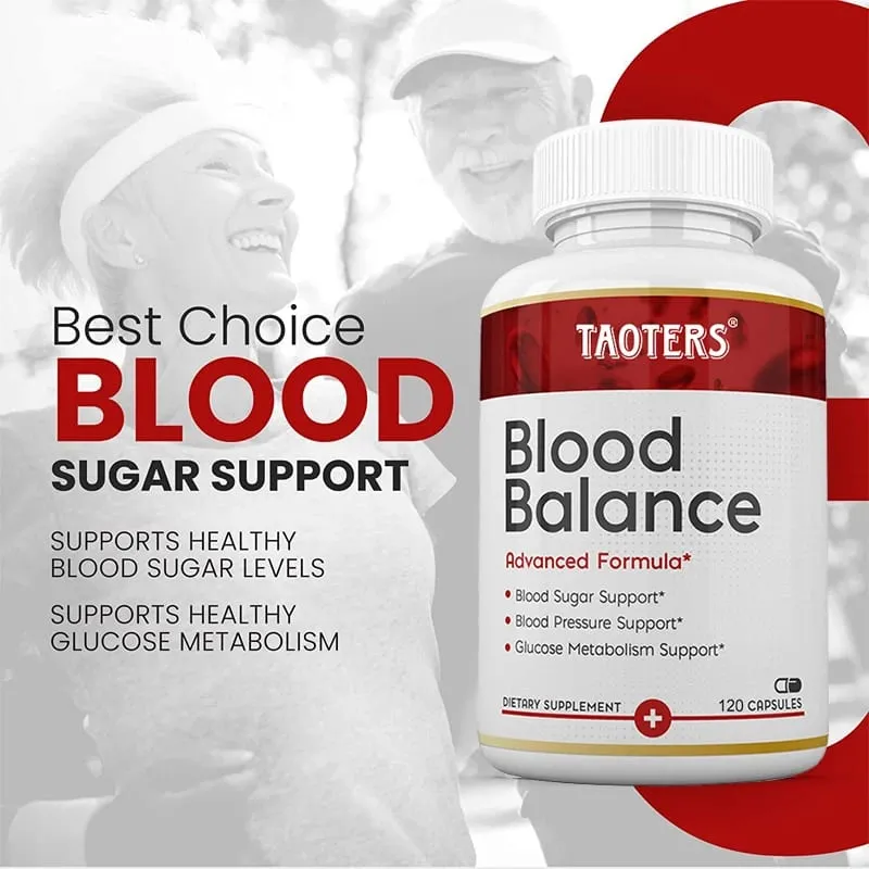 Natural Blood Balance Capsules - Vitamin C B6 12 Hawthorn Heart & Blood Sugar Balance Circulation Support Promotes Metabolism