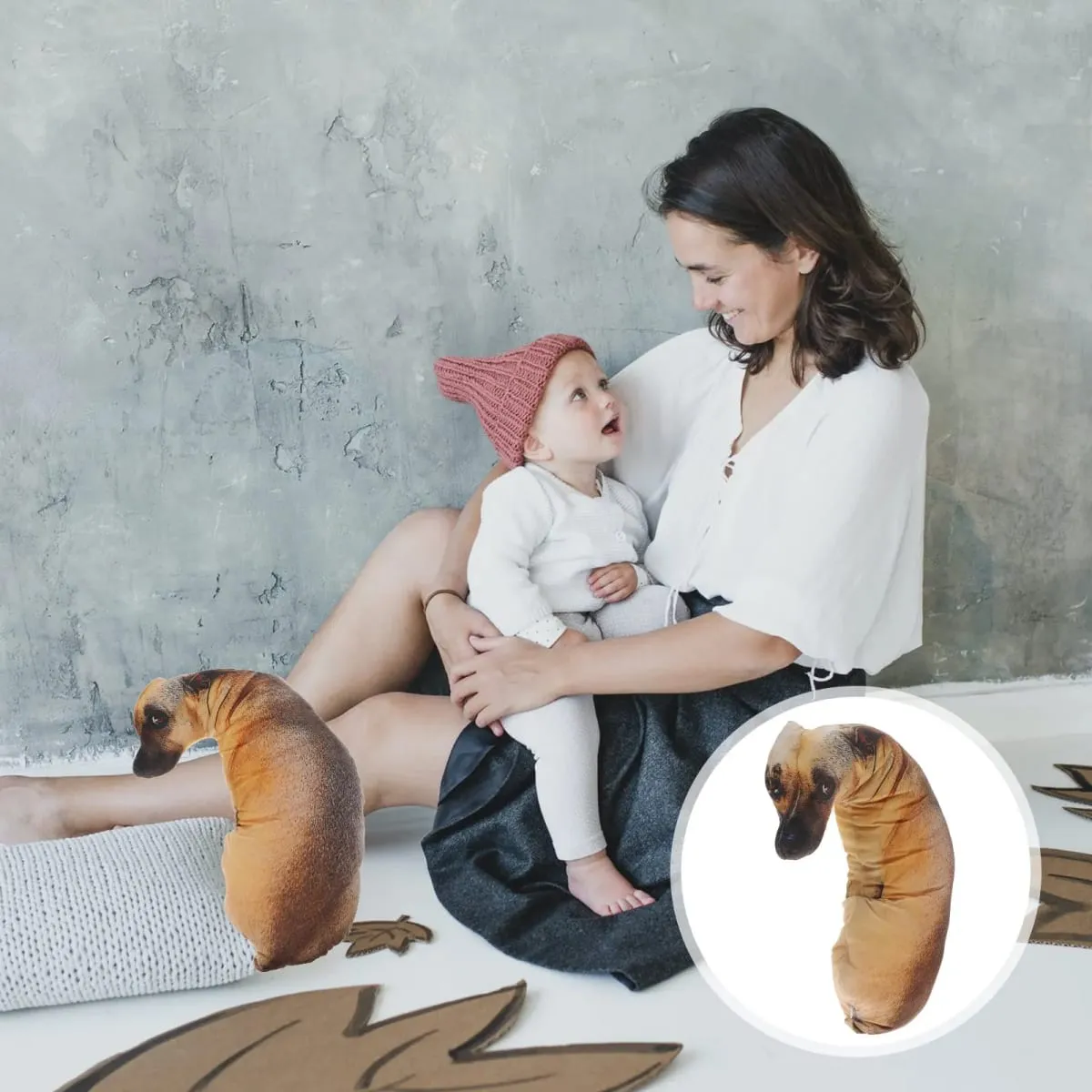 3D Simulation Dog Pillow High Density PP Cotton Stuffed Full Body Stereo Shape Comfort Support Cushion for Kids Nursery Room
