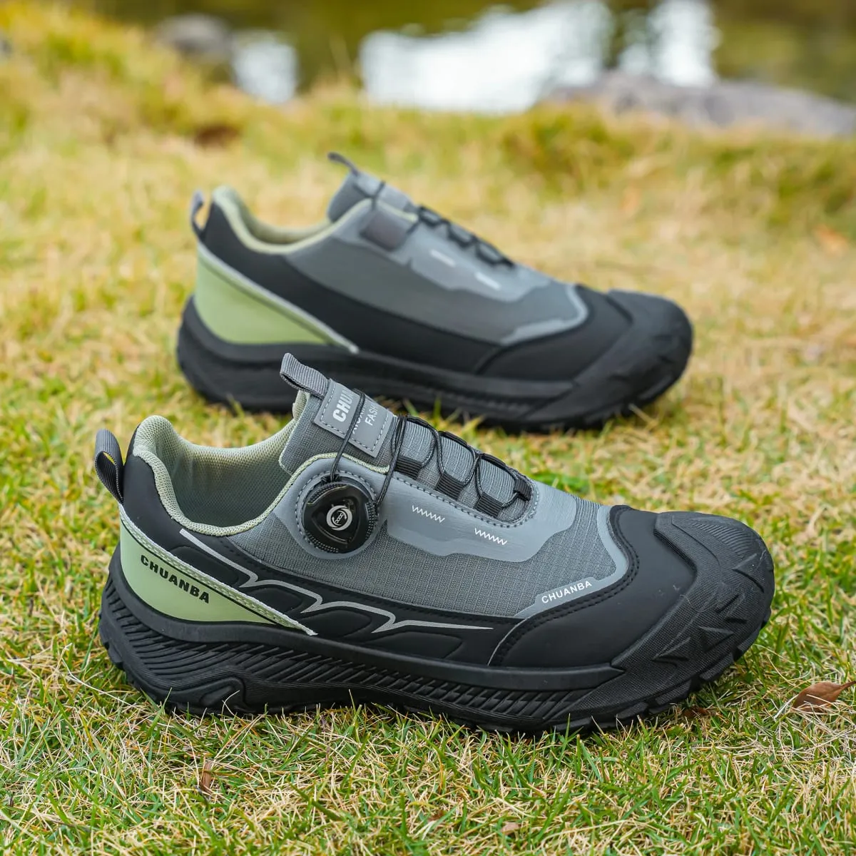 Men's Lightweight Casual Shoes Outdoor Running Shoes in Black Grey Khaki Sizes 39-48 PU Material with Canvas — image 5